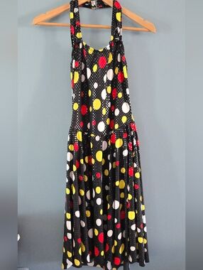 Retro Polka Dot Halter Party Or Costume Dress Medium
